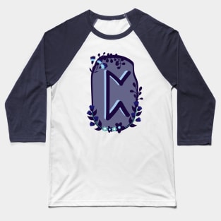 Perth Rune Flowery Design Baseball T-Shirt